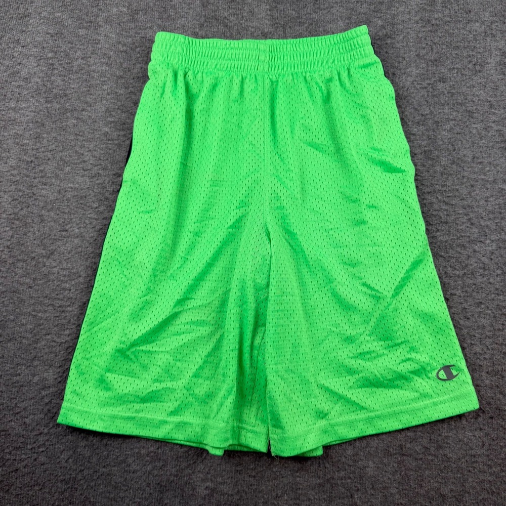 Champion Mesh Athletic Shorts‎ Kids Size 10/12 Neon Green Basketball Gym